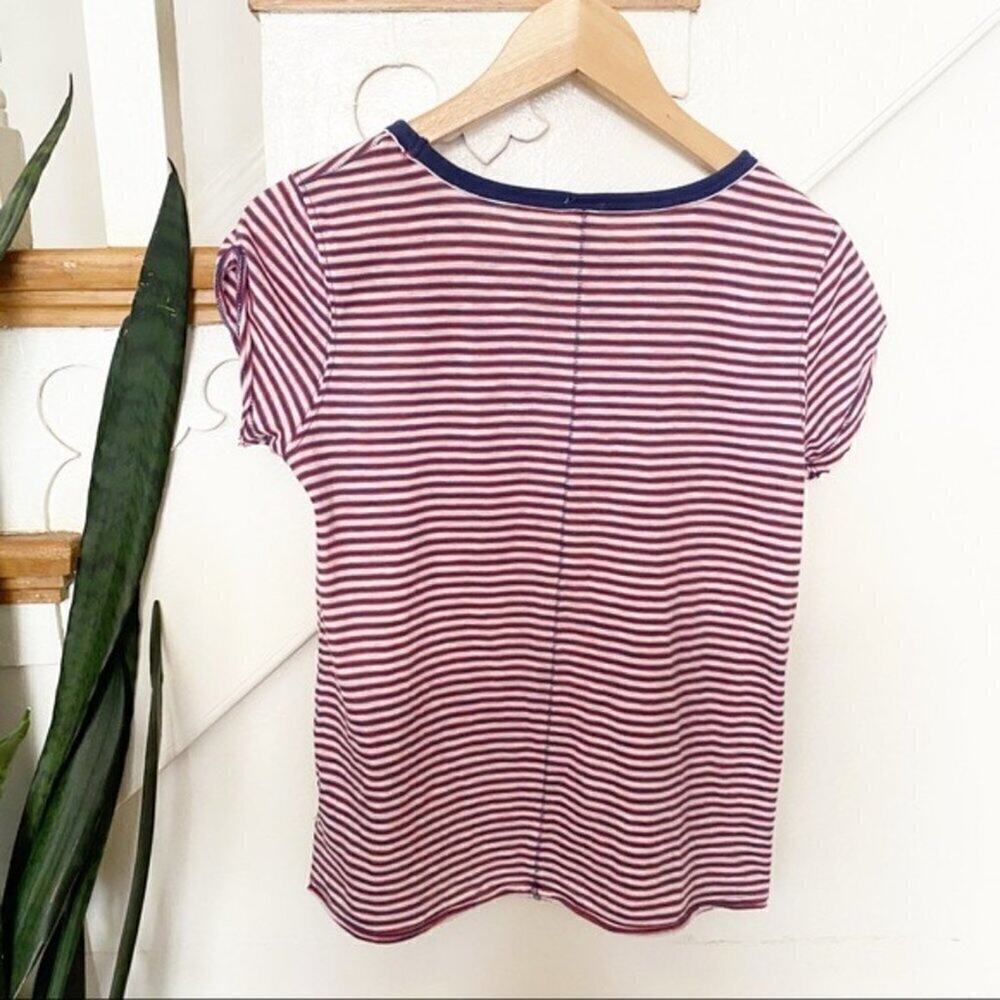 free people red white blue striped shirt sz S - Picture 7 of 8